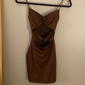 Windsor cutout brown mini dress